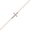 1/8 CT. T.w. Diamond Sideways Cross Bracelet In 10K Rose Gold - 7.25