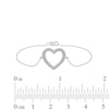 Thumbnail Image 4 of 1/8 CT. T.W. Diamond Lined Heart Bracelet in 10K White Gold - 7.25"