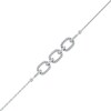Thumbnail Image 1 of 1/8 CT. T.W. Diamond Triple Oval Link Bracelet in 10K White Gold - 7.25"