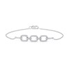 Thumbnail Image 2 of 1/8 CT. T.W. Diamond Triple Oval Link Bracelet in 10K White Gold - 7.25"