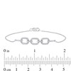 Thumbnail Image 4 of 1/8 CT. T.W. Diamond Triple Oval Link Bracelet in 10K White Gold - 7.25"