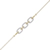 Thumbnail Image 1 of 1/8 CT. T.W. Diamond Triple Oval Link Bracelet in 10K Gold - 7.25"