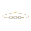 Thumbnail Image 2 of 1/8 CT. T.W. Diamond Triple Oval Link Bracelet in 10K Gold - 7.25"