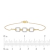 Thumbnail Image 4 of 1/8 CT. T.W. Diamond Triple Oval Link Bracelet in 10K Gold - 7.25"