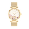 Ladies' Coach Cary Crystal Accent Horseshoe Gold-Tone IP Mesh Watch With Silver-Tone Dial (Model: 14504003)