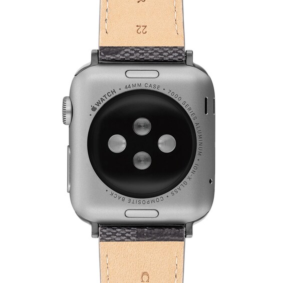 Men's Coach Apple Straps Interchangeable Black IP Leather Replacement Band Smart Watch Attachment (Model: 14700044)