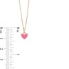 Thumbnail Image 2 of Child's Pink Enamel Heart Pendant in 14K Gold – 15"