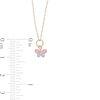 Thumbnail Image 2 of Child's Pink, Blue and White Enamel Butterfly Pendant in 14K Gold – 15"
