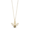 Thumbnail Image 1 of Child's Black and White Cubic Zirconia Bee Pendant in 14K Gold – 15"