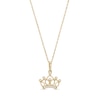 Thumbnail Image 0 of Child's Cubic Zirconia Crown Pendant in 14K Gold – 15"