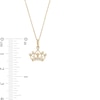 Thumbnail Image 1 of Child's Cubic Zirconia Crown Pendant in 14K Gold – 15"