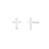 Child's Cross Stud Earrings In 14K White Gold