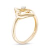 Thumbnail Image 3 of Two in Love 1/10 CT. Diamond Solitaire Crossover Ribbon Loop Heart Ring in 10K Gold