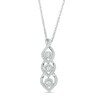 Thumbnail Image 1 of 1/4 CT. T.W. Multi-Diamond Graduated Trio Necklace in Sterling Silver