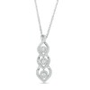 1/4 CT. T.w. Multi-Diamond Graduated Trio Necklace In Sterling Silver