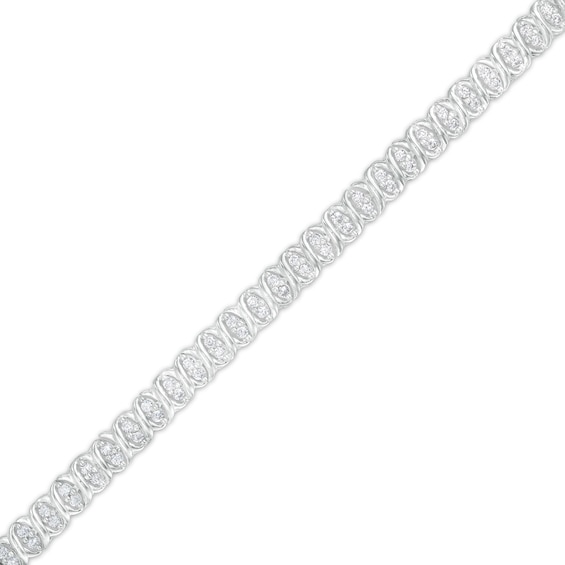 1 CT. T.w. Diamond Alternating "Xo" Line Bracelet in 10K White Gold â 7.25"
