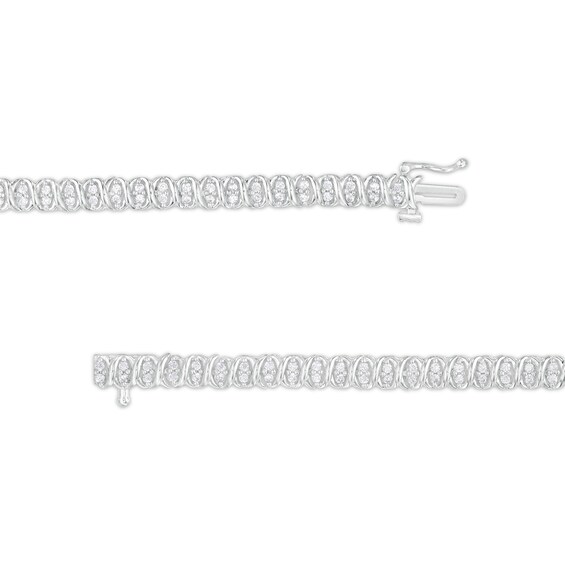 1 CT. T.w. Diamond Alternating "Xo" Line Bracelet in 10K White Gold â 7.25"