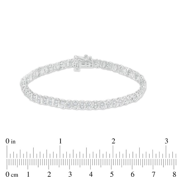 1 CT. T.w. Diamond Alternating "Xo" Line Bracelet in 10K White Gold â 7.25"