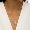 Thumbnail Image 2 of 1 CT. T.W. Oval-Shaped Multi-Diamond Double Row Looped Pendant in Sterling Silver