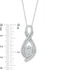 Thumbnail Image 3 of 1 CT. T.W. Oval-Shaped Multi-Diamond Double Row Looped Pendant in Sterling Silver