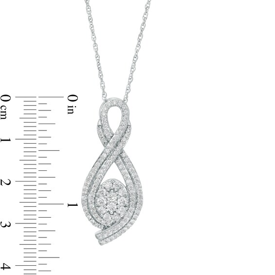 1 CT. T.w. Oval-Shaped Multi-Diamond Double Row Looped Pendant in Sterling Silver