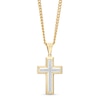 Men's 1/10 CT. T.w. Diamond Cross Pendant In Stainless Steel With Yellow Ion Plate â 24