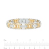 Thumbnail Image 4 of 1/2 CT. T.W. Diamond Double Column Brushed Link Bracelet in Stainless Steel with Yellow Ion Plate – 8.62"