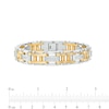 Thumbnail Image 3 of Men's 1/2 CT. T.W. Diamond Double Column Brushed Link Bracelet in Stainless Steel with Yellow Ion Plate – 8.62"