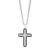 Men's 1/2 CT. T.w. Black And White Diamond Frame Cross Pendant In Stainless Steel With Black Ion Plate â 24