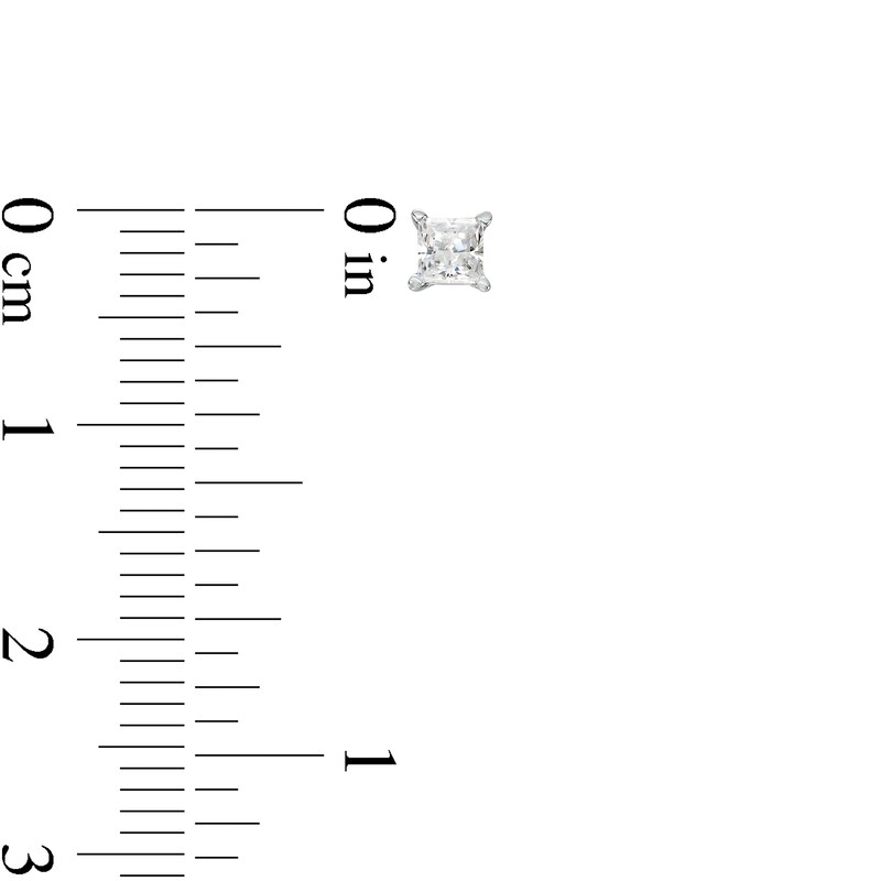1/3 CT. T.W. Certified Princess-Cut Lab-Created Diamond Solitaire Stud Earrings in 10K White Gold (I/SI2)