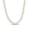 Thumbnail Image 1 of 5.0-5.5mm Freshwater Cultured Pearl Strand Necklace with Sterling Silver Filigree Clasp-16&quot;