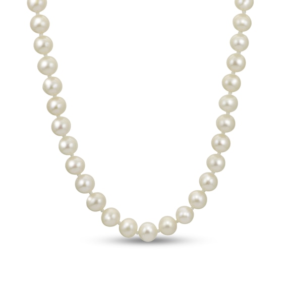 5.0-5.5mm Freshwater Cultured Pearl Strand Necklace with Sterling Silver Filigree Clasp-16"
