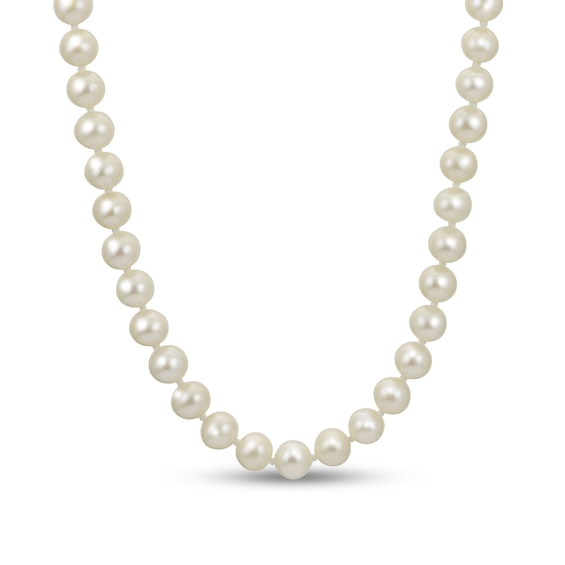 5.0-5.5mm Cultured Freshwater Pearl Strand Necklace With Sterling Silver Filigree Clasp - 16