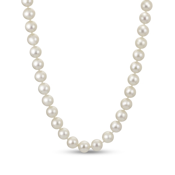 8.0-8.5mm Cultured Freshwater Pearl Strand Necklace With Sterling Silver Filigree Clasp