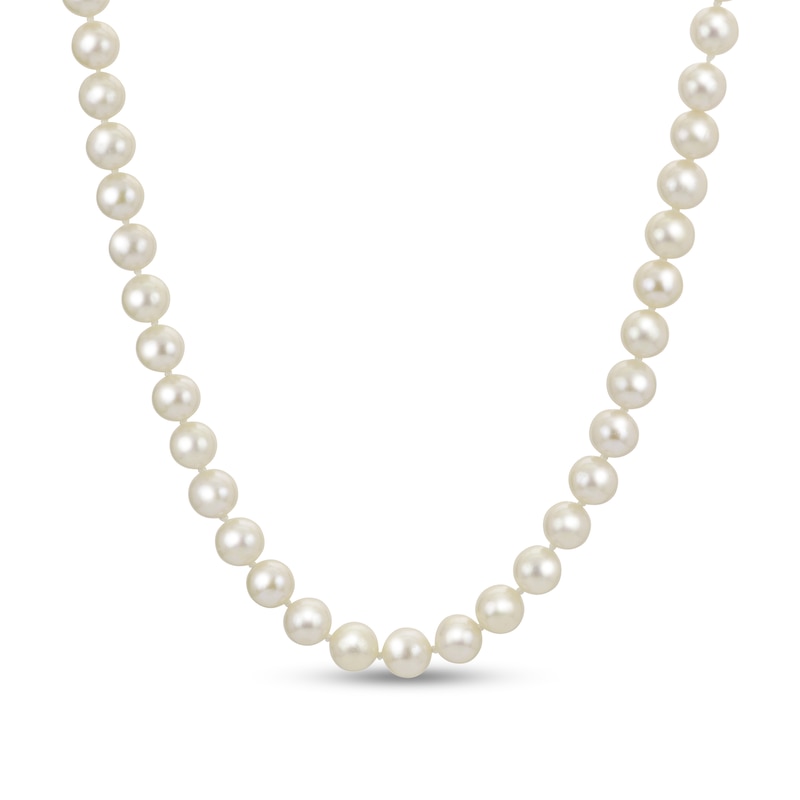 Main Image 1 of 6.0-6.5mm Freshwater Cultured Pearl Strand Necklace with Sterling Silver Filigree Clasp-23"