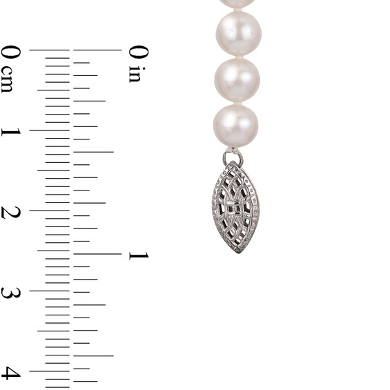 6.0-6.5mm Freshwater Cultured Pearl Strand Necklace with Sterling Silver Filigree Clasp-23"
