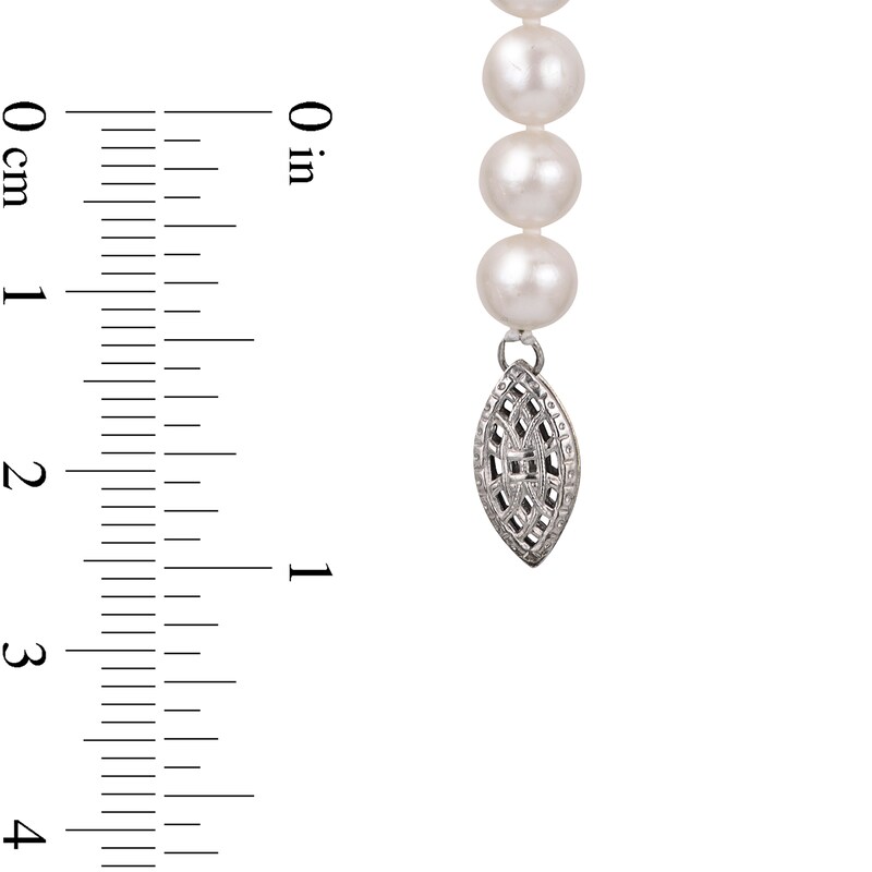 Main Image 2 of 6.0-6.5mm Freshwater Cultured Pearl Strand Necklace with Sterling Silver Filigree Clasp-23"