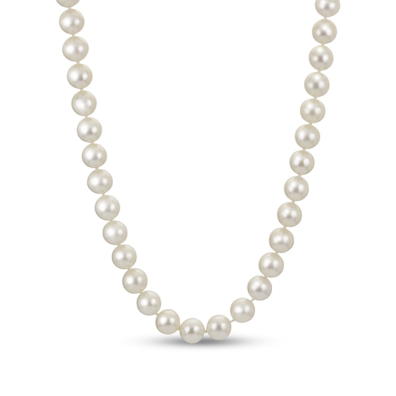 8.0-8.5mm Freshwater Cultured Pearl Strand Necklace with Sterling Silver Filigree Clasp-30"