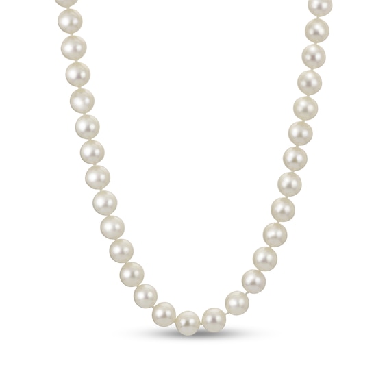 8.0-8.5mm Cultured Freshwater Pearl Strand Necklace With Sterling Silver Filigree Clasp - 30