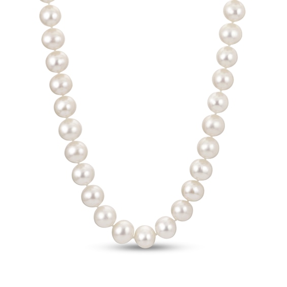 8.5-9.5mm Freshwater Cultured Pearl Strand Necklace with Sterling Silver Filigree Clasp-23"