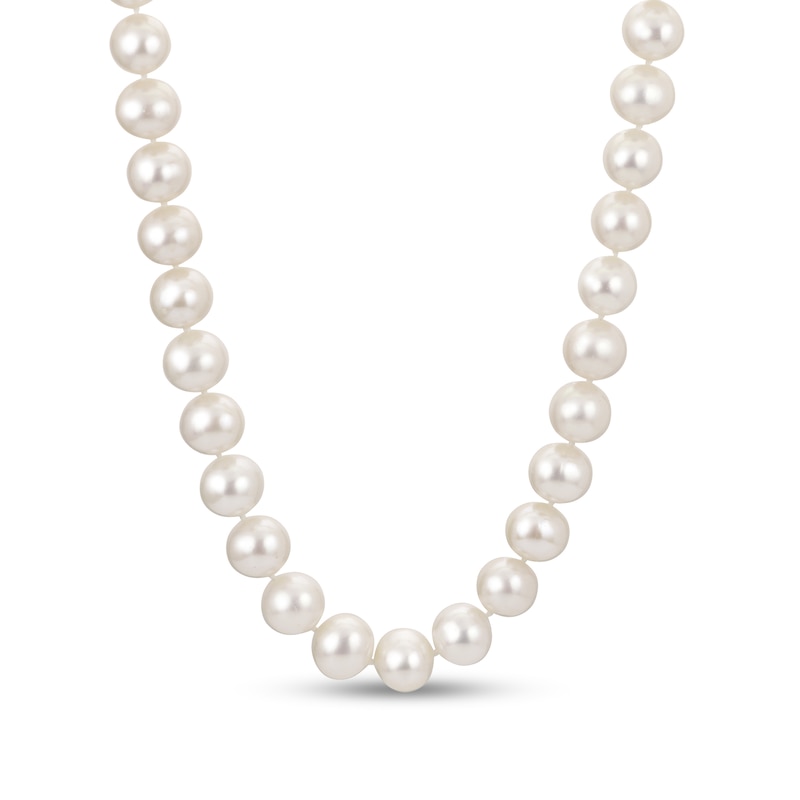 Main Image 1 of 8.5-9.5mm Freshwater Cultured Pearl Strand Necklace with Sterling Silver Filigree Clasp-23"