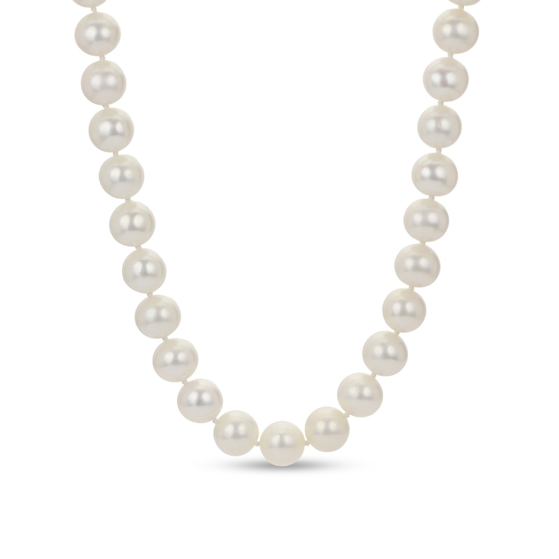 Main Image 1 of 9.5-10.5mm Freshwater Cultured Pearl Strand Necklace with Sterling Silver Filigree Clasp-23"