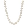 Thumbnail Image 1 of 9.5-10.5mm Freshwater Cultured Pearl Strand Necklace with Sterling Silver Filigree Clasp-30"
