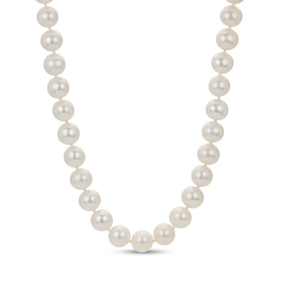 9.5-10.5mm Cultured Freshwater Pearl Strand Necklace With Sterling Silver Filigree Clasp - 30