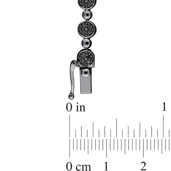 1/2 CT. T.w. Black Multi-Diamond Alternating Bead Link Bracelet in Sterling Silver with Black Rhodium Plate â 7.5"