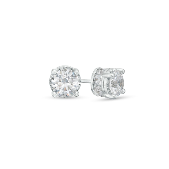 3 CT. T.w. Certified Lab-Grown Diamond Solitaire Hidden Frame Stud Earrings in 10K White Gold (I/I1)