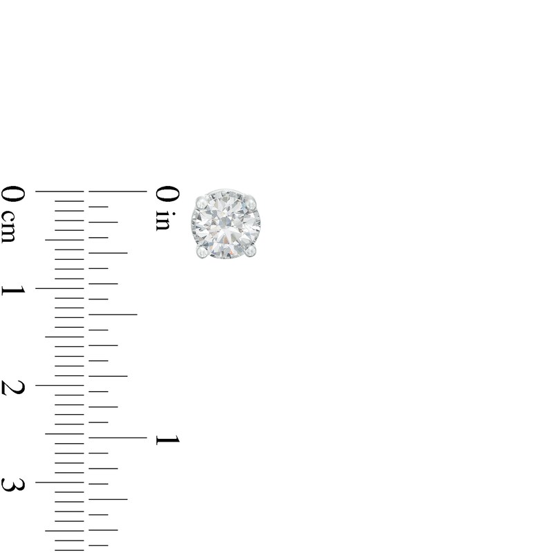Main Image 3 of 3 CT. T.W. Certified Lab-Grown Diamond Solitaire Hidden Frame Stud Earrings in 10K White Gold (I/I1)