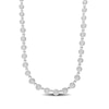 Thumbnail Image 1 of 1/2 CT. T.W. Multi-Diamond Alternating Bead Link Necklace in Sterling Silver – 17"