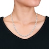 Thumbnail Image 2 of 1/2 CT. T.W. Multi-Diamond Alternating Bead Link Necklace in Sterling Silver – 17"