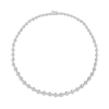 Thumbnail Image 3 of 1/2 CT. T.W. Multi-Diamond Alternating Bead Link Necklace in Sterling Silver – 17"